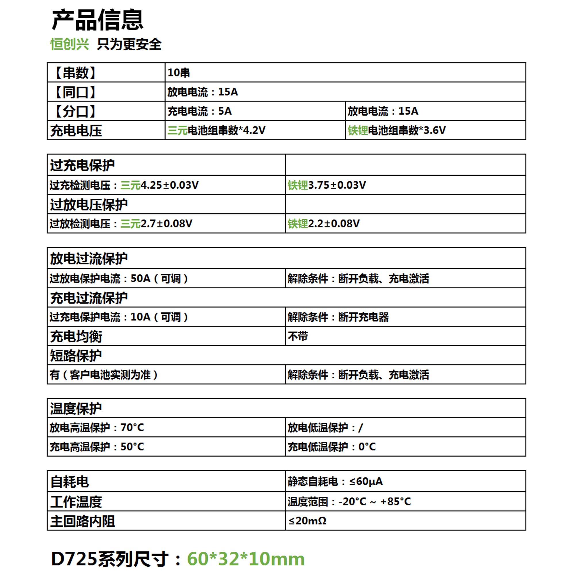 10串15A D725儲能鋰電池保護(hù)板